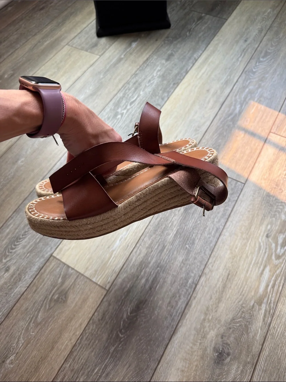 Universal Thread Brown Espadrille Wedge Sandals